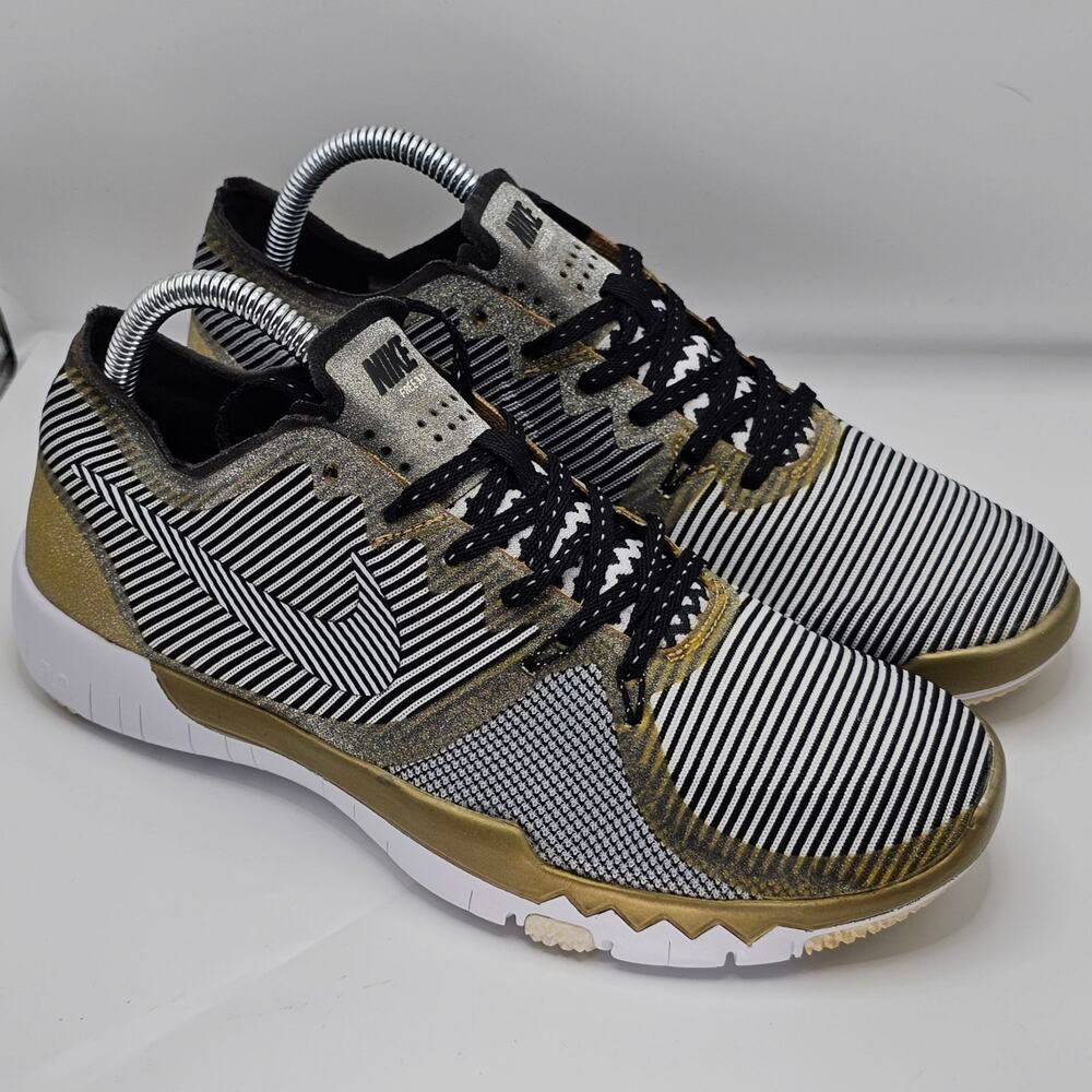 Nike Free Trainer 3.0 Super Bowl 50 Mens 7 Shoes Black Gold Athletic Gym